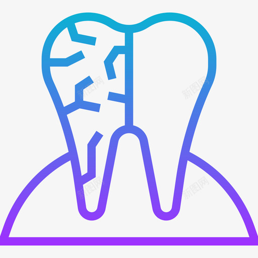 龋齿牙20梯度图标svg_新图网 https://ixintu.com 梯度 牙20 龋齿