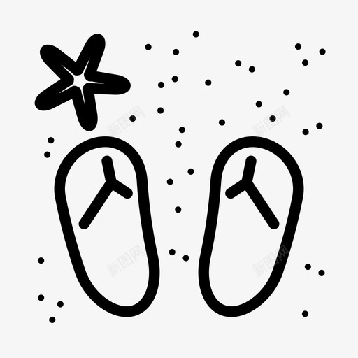 凉鞋沙滩海星图标svg_新图网 https://ixintu.com 乐趣 假期 凉鞋 夏天 夏日 沙滩 海星