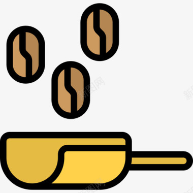勺子咖啡店业务2线性颜色图标图标
