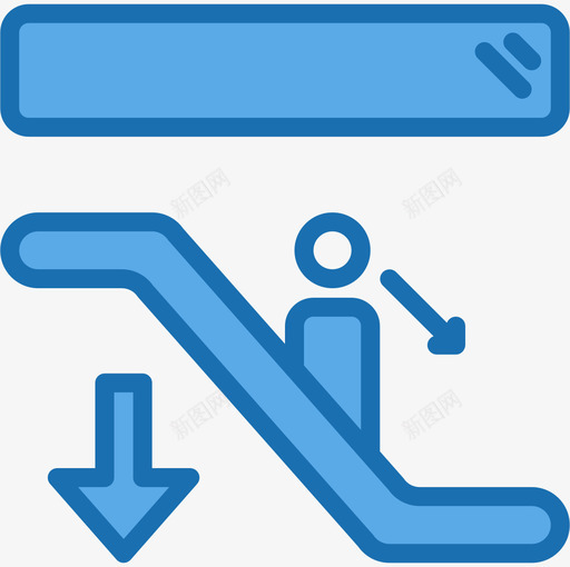 自动扶梯机场70蓝色图标svg_新图网 https://ixintu.com 机场 自动扶梯 蓝色