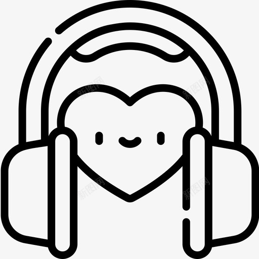 耳机幸福10线性图标svg_新图网 https://ixintu.com 幸福 线性 耳机