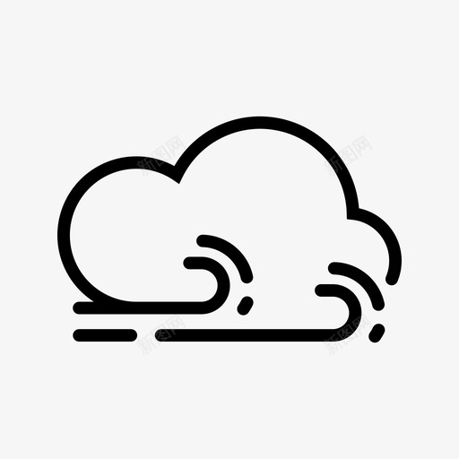 有风的云气候阵风图标svg_新图网 https://ixintu.com 天气 有风 气候 阵风