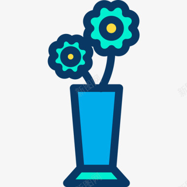 花瓶家具92线性颜色图标图标