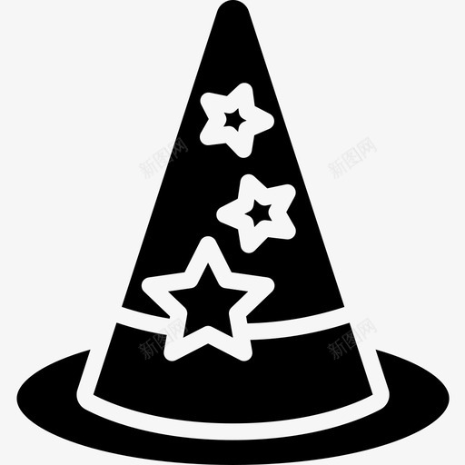 巫师帽子2填充图标svg_新图网 https://ixintu.com 填充 巫师 帽子
