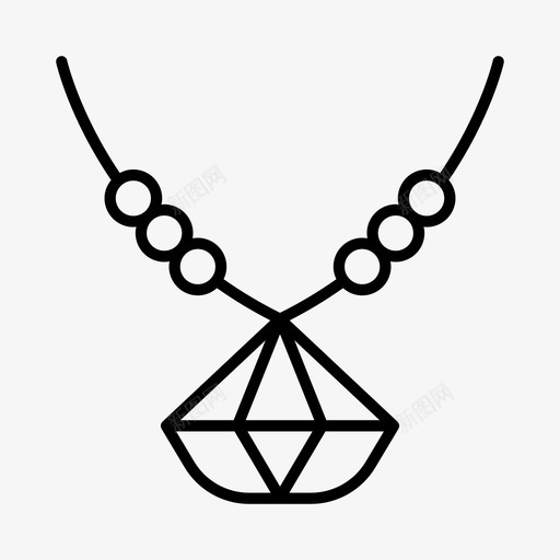 钻石项链古董珠宝图标svg_新图网 https://ixintu.com 古董 复古 珠宝 老式 钻石项链