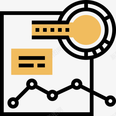 数据数据分析黄色阴影图标图标