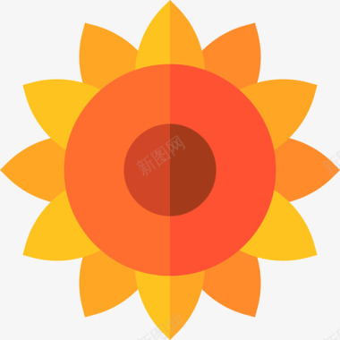 向日葵可持续能源20扁平图标图标