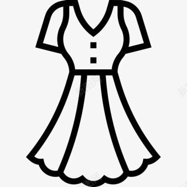 连衣裙衣服94直线型图标图标