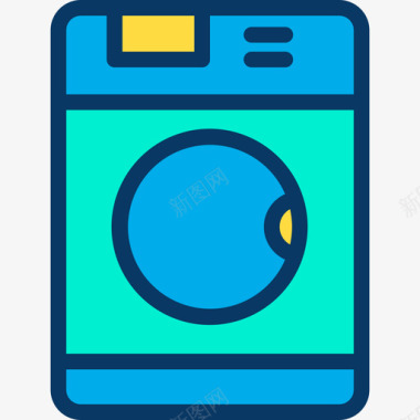 洗衣机卫生18线性颜色图标图标