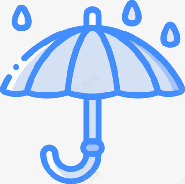 雨伞秋60蓝色图标图标