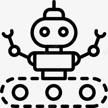android半机器人未来派图标图标