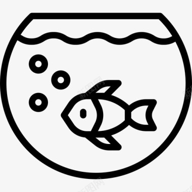 鱼缸家具35线性图标图标
