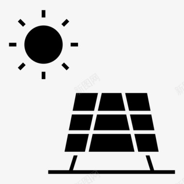 可再生能源太阳能太阳能电池板图标图标