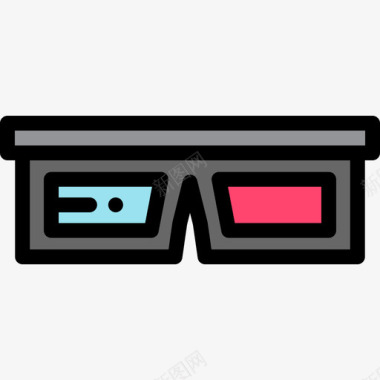 3d眼镜音频和视频10线性颜色图标图标