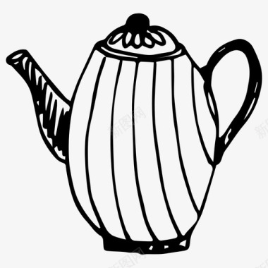 茶壶盘子水壶图标图标
