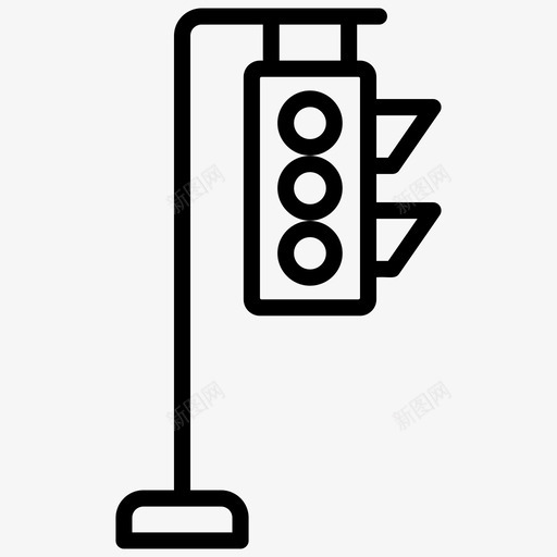 交通灯红绿灯路标图标svg_新图网 https://ixintu.com 交通 交通标志 信号 图标 安全 标志 符号 红绿灯 线图 路标