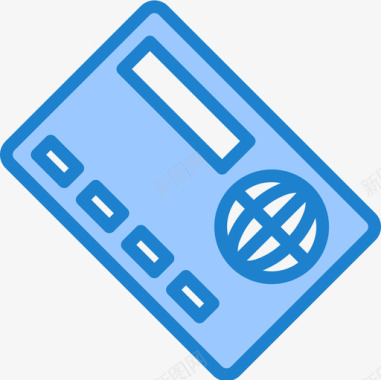 信用卡电子商务85蓝色图标图标