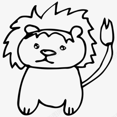 狮子动物卡通图标图标