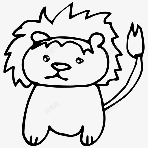 狮子动物卡通图标svg_新图网 https://ixintu.com 动物 卡通 卡通动物 涂鸦 狮子