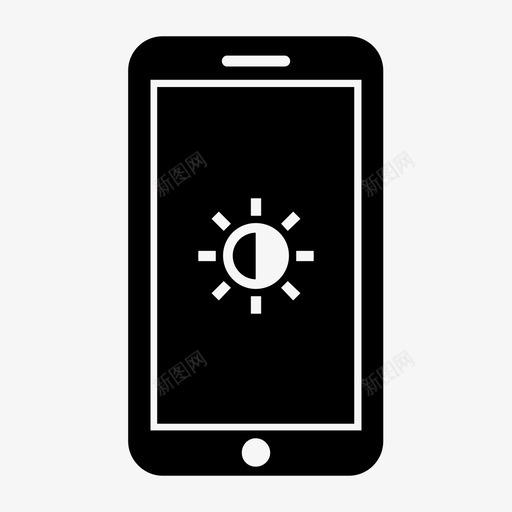 智能手机亮度屏幕图标svg_新图网 https://ixintu.com 亮度 屏幕 手机 技术 智能
