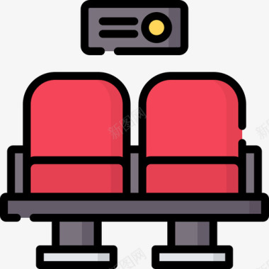 电影电影工业3线性色彩图标图标