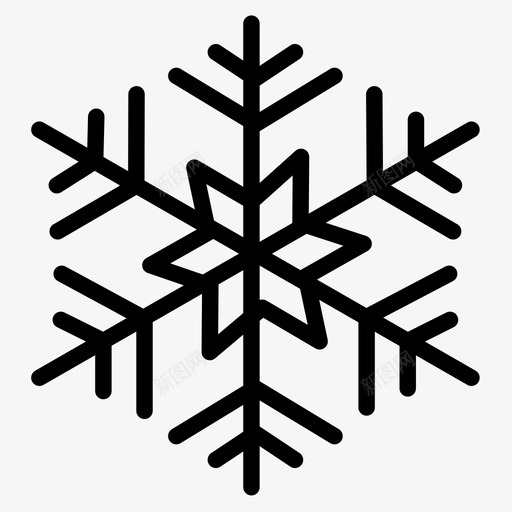 雪花第6季直线型图标svg_新图网 https://ixintu.com 直线 线型 雪花