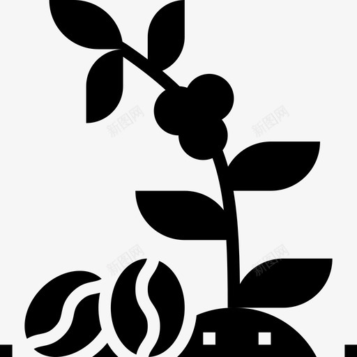 咖啡树咖啡58字形图标svg_新图网 https://ixintu.com 咖啡 字形