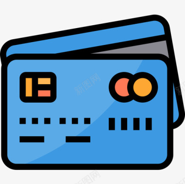 信用卡商业259线性彩色图标图标
