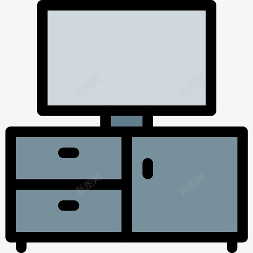 橱柜家具85线性颜色图标svg_新图网 https://ixintu.com 家具 橱柜 线性 颜色