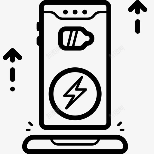 无线充电电池充电图标svg_新图网 https://ixintu.com 充电 无线 服务 电池 移动