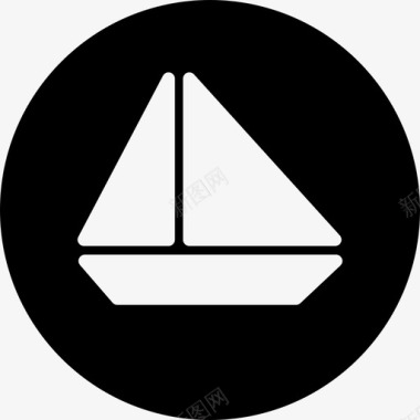 船帆船运动圆形填充物图标图标