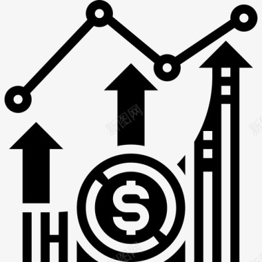 利润金融科技要素2字形图标图标