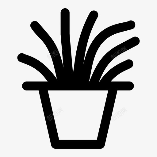 植物室内植物树叶图标svg_新图网 https://ixintu.com 室内植物 景观设备线图标包 树叶 植物 盆栽 自然