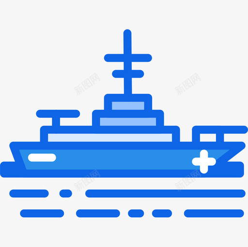 战舰军用28蓝色图标svg_新图网 https://ixintu.com 军用28 战舰 蓝色