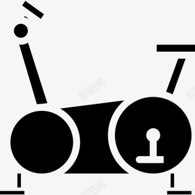 固定自行车健身房34实心图标图标
