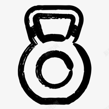 壶铃健身手绘图标图标