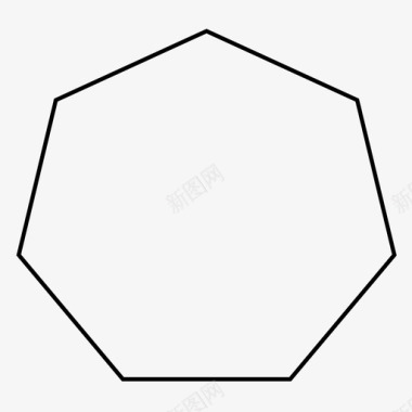 七角形侧面简单形状图标图标