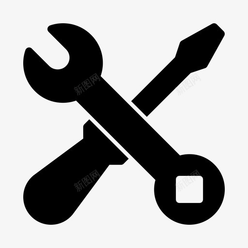 扳手螺丝刀维护维修图标svg_新图网 https://ixintu.com 工具 扳手 标志 维修 维护 螺丝刀