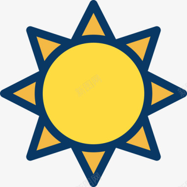 太阳自然59线性颜色图标图标