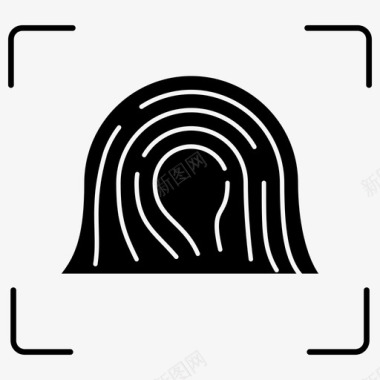 指纹传感器指纹扫描仪扫描指纹图标图标