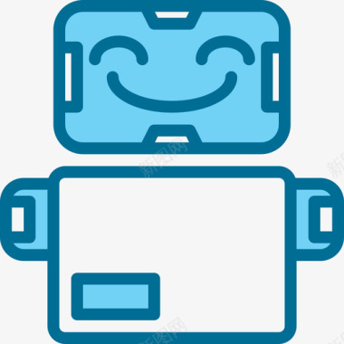 机器人安卓4蓝色图标图标