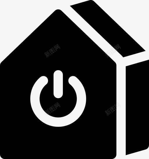 家庭电力房屋图标svg_新图网 https://ixintu.com 住所已满 备用 家庭 房屋 电力