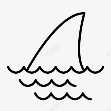 鲨鱼沙滩鱼翅图标图标
