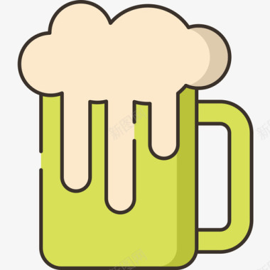 啤酒食品饮料6线性颜色图标图标