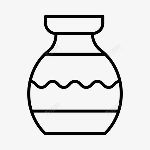 花瓶古董精致瓷器图标svg_新图网 https://ixintu.com 古董 复古 精致瓷器 老式 花瓶 装饰性
