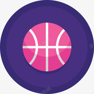 篮球运动器材12扁平圆形图标图标