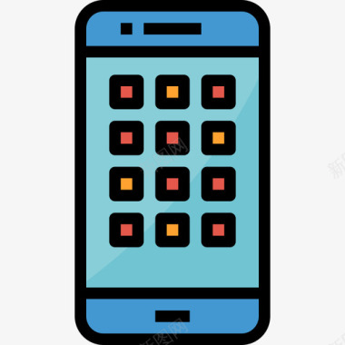 智能手机小工具6直系颜色图标图标