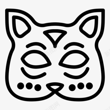 猫面具狂欢节脸图标图标