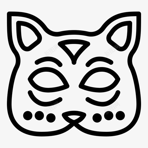 猫面具狂欢节脸图标svg_新图网 https://ixintu.com 派对 狂欢节 面具