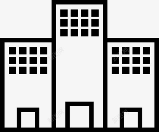 建筑公司房子图标svg_新图网 https://ixintu.com 公司 办公室 城镇 建筑 房子